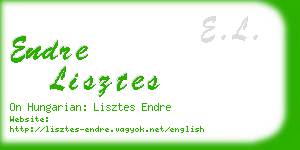 endre lisztes business card